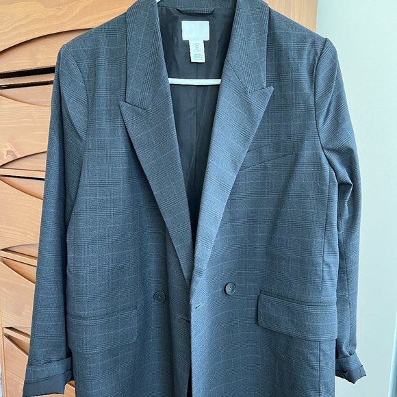 H&M Oversized Grey/Blue Blazer - Picture 2 of 8